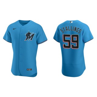 Jacob Stallings Marlins Blue Authentic Alternate Jersey