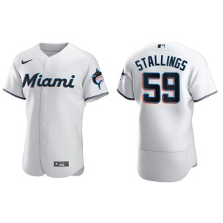 Jacob Stallings Marlins White Authentic Home Jersey