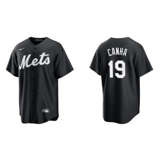Mark Canha Mets Black White Replica Official Jersey