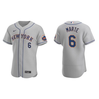 Starling Marte Mets Gray Authentic Road Jersey
