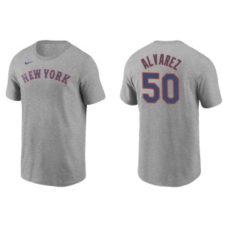 Men's New York Mets Francisco Alvarez Gray Name & Number T-Shirt