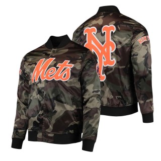New York Mets Pro Standard Camo Satin Full-Snap Jacket