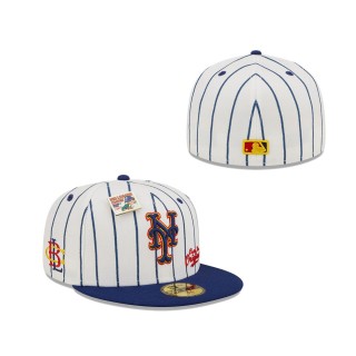 New York Mets New Era White Navy MLB x Big League Chew Original 59FIFTY Fitted Hat