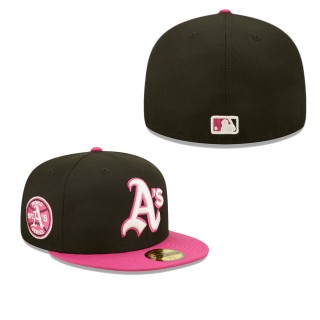 Men's Oakland Athletics Black Pink 1972 World Series Champions Passion 59FIFTY Fitted Hat