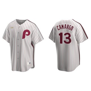 Johan Camargo Phillies White Cooperstown Collection Home Jersey