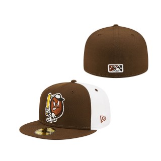 Portland Sea Dogs New Era Brown White Theme Night 59FIFTY Fitted Hat