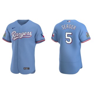 Corey Seager Rangers Light Blue Authentic Alternate Jersey