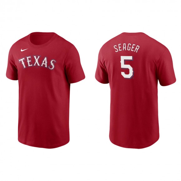 Corey Seager Rangers Red Name & Number Nike T-Shirt