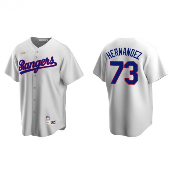Jonathan Hernandez Rangers White Cooperstown Collection Home Jersey