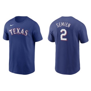 Marcus Semien Rangers Royal Name & Number Nike T-Shirt