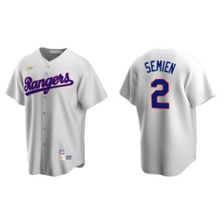 Marcus Semien Rangers White Cooperstown Collection Home Jersey