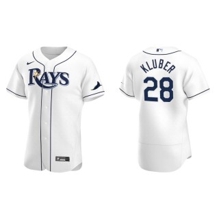 Corey Kluber Rays White Authentic Home Jersey