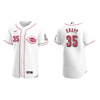 Andrew Knapp Reds White Authentic Home Jersey