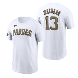 Men's San Diego Padres Manny Machado Nike White 2022 MLB All-Star Game Name & Number T-Shirt