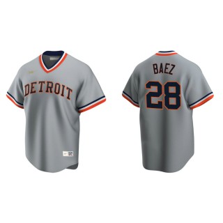 Javier Baez Tigers Gray Cooperstown Collection Road Jersey