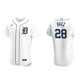 Javier Baez Tigers White Authentic Home Jersey