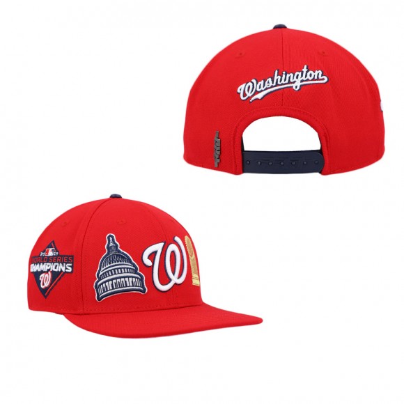 Men's Washington Nationals Pro Standard Red Double City Pink Undervisor Snapback Hat