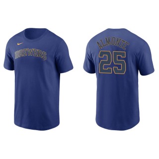 Men's Brewers Abraham Almonte Royal Name & Number Nike T-Shirt
