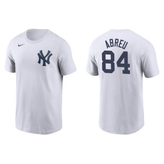 Men's New York Yankees Albert Abreu White Name & Number T-Shirt