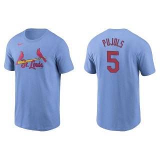 Men's Cardinals Albert Pujols Light Blue Name & Number Nike T-Shirt