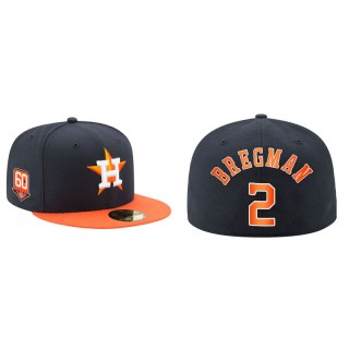 Alex Bregman Astros 60th Anniversary Authentic Fitted Men's Navy Hat