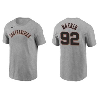 Men's San Francisco Giants Alyssa Nakken Gray Name & Number T-Shirt