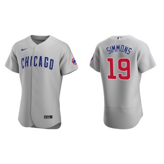 Men's Cubs Andrelton Simmons Gray Authentic Road Jersey