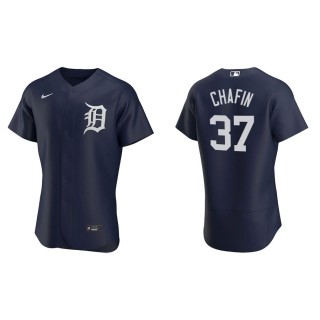 Men's Tigers Andrew Chafin Navy Authentic Alternate Jersey