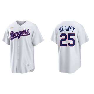 Men's Texas Rangers Andrew Heaney White Cooperstown Collection Home Jersey