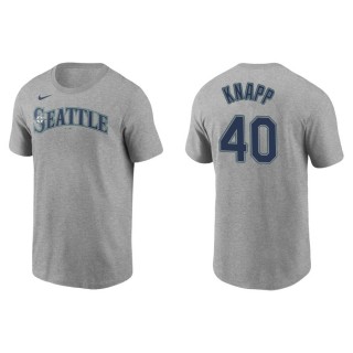 Men's Seattle Mariners Andrew Knapp Gray Name & Number T-Shirt