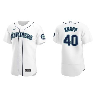 Men's Seattle Mariners Andrew Knapp White Authentic Home Jersey