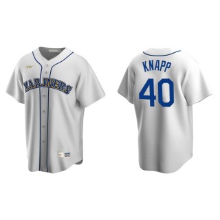 Men's Seattle Mariners Andrew Knapp White Cooperstown Collection Home Jersey