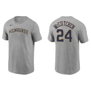 Men's Brewers Andrew McCutchen Gray Name & Number Nike T-Shirt