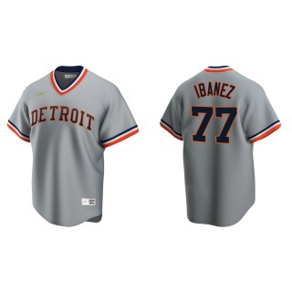 Men's Detroit Tigers Andy Ibanez Gray Cooperstown Collection Road Jersey
