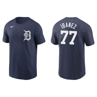 Men's Detroit Tigers Andy Ibanez Navy Name & Number T-Shirt