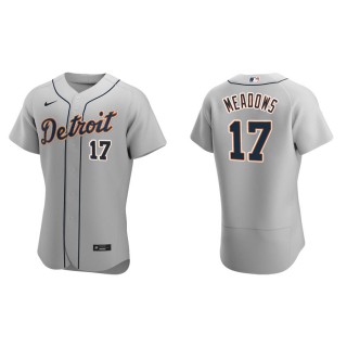 Men's Tigers Austin Meadows Gray Authentic Road Jersey