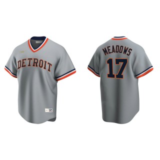 Men's Tigers Austin Meadows Gray Cooperstown Collection Road Jersey