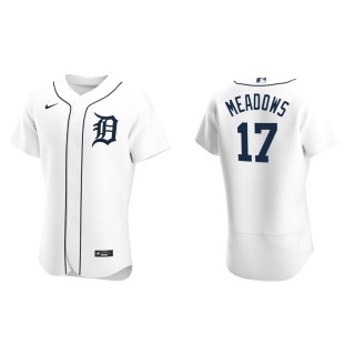Men's Tigers Austin Meadows White Authentic Home Jersey
