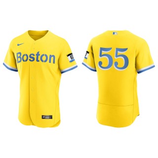 Chris Martin Gold Light Blue City Connect Authentic Jersey