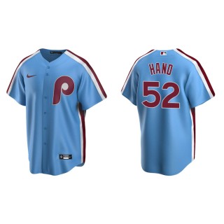 Men's Phillies Brad Hand Light Blue Cooperstown Collection Road Jersey