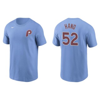 Men's Phillies Brad Hand Light Blue Name & Number Nike T-Shirt