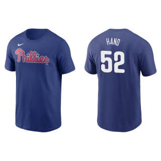 Men's Phillies Brad Hand Royal Name & Number Nike T-Shirt