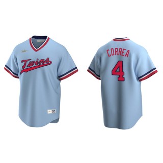 Men's Twins Carlos Correa Light Blue Cooperstown Collection Road Jersey