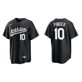 Men's Athletics Chad Pinder Black White Replica Official Jersey