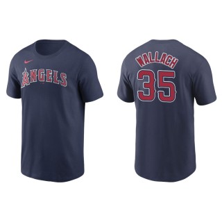 Men's Los Angeles Angels Chad Wallach Navy Name & Number T-Shirt