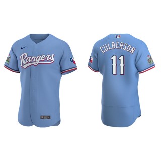 Men's Rangers Charlie Culberson Light Blue Authentic Alternate Jersey