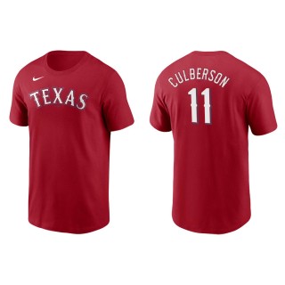 Men's Rangers Charlie Culberson Red Name & Number Nike T-Shirt