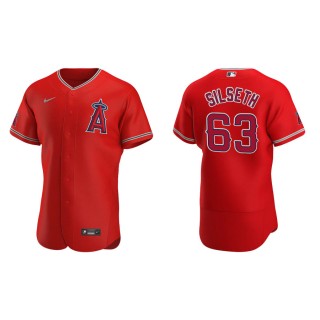 Men's Los Angeles Angels Chase Silseth Red Authentic Alternate Jersey