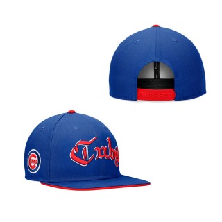 Men's Chicago Cubs Fanatics Branded Royal Iconic Old English Snapback Hat