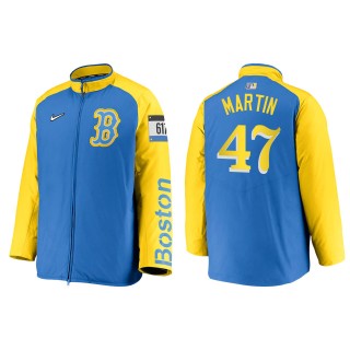 Men's Boston Red Sox Chris Martin Light Blue City Connect Baseball Dugout Jacket